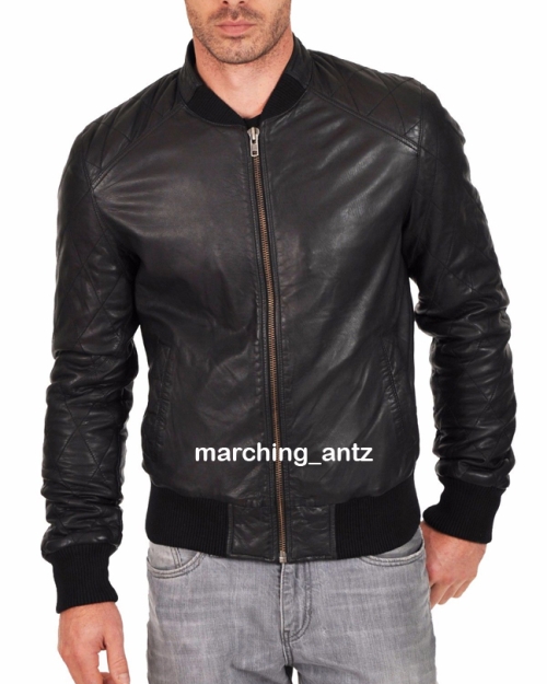 Quilted Sleeves Leather Jacket 513