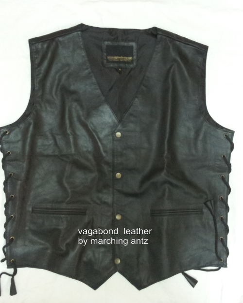 Leather Biker Vest Laces