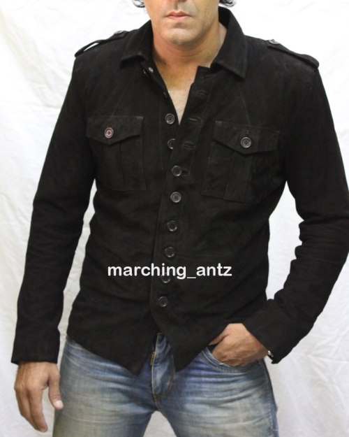 Suede Leather Military Jacket