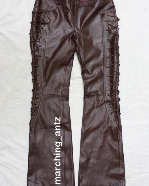 Lace Leather Jeans