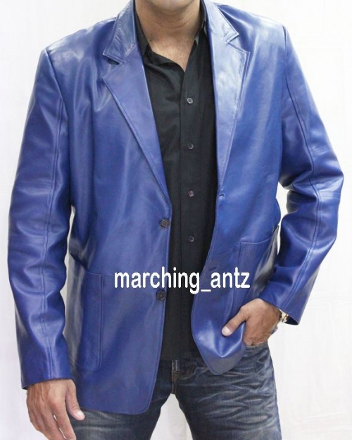 Blue Leather Sports Blazer