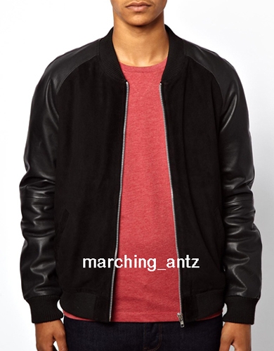 Varsity Bomber Suede Leather Jacket 257