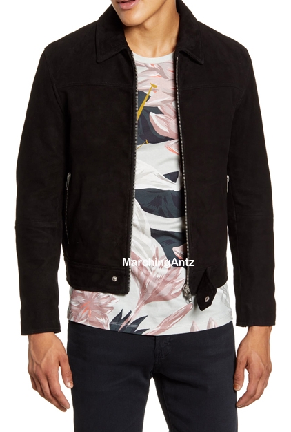 Marching Antz Black Suede Casual Leather Jacket