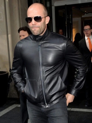 Hollywood Celebrity Jason Statham Leather Jacket - Marching Antz
