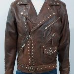 Marching Antz Leather Jacket Studded Motorcycle Jacket
