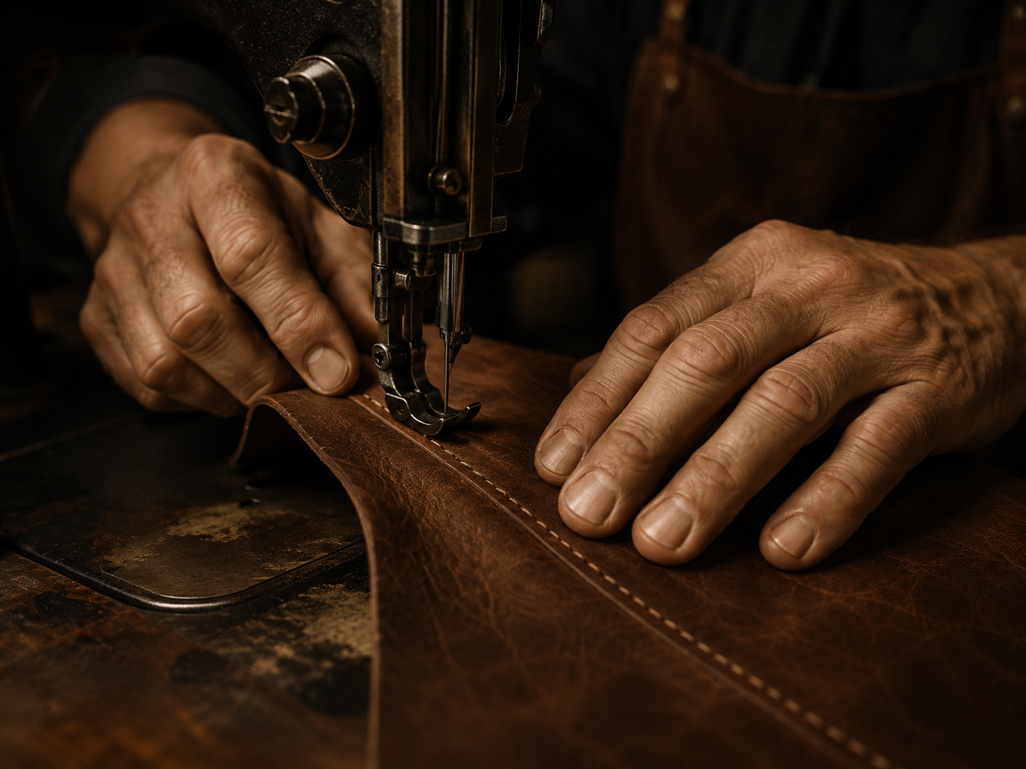 Leather stitching craftsmanship